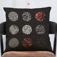 HKM-138835 Linen-Cotton Blend Printed Cushion Cover 45x45 cm with Invisible Zipper