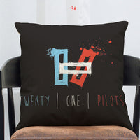 HKM-138835 Linen-Cotton Blend Printed Cushion Cover 45x45 cm with Invisible Zipper