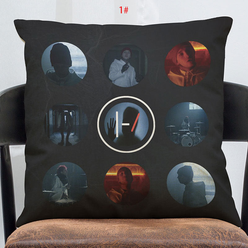 HKM-138835 Linen-Cotton Blend Printed Cushion Cover 45x45 cm with Invisible Zipper
