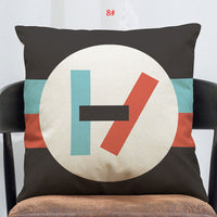 HKM-138835 Linen-Cotton Blend Printed Cushion Cover 45x45 cm with Invisible Zipper