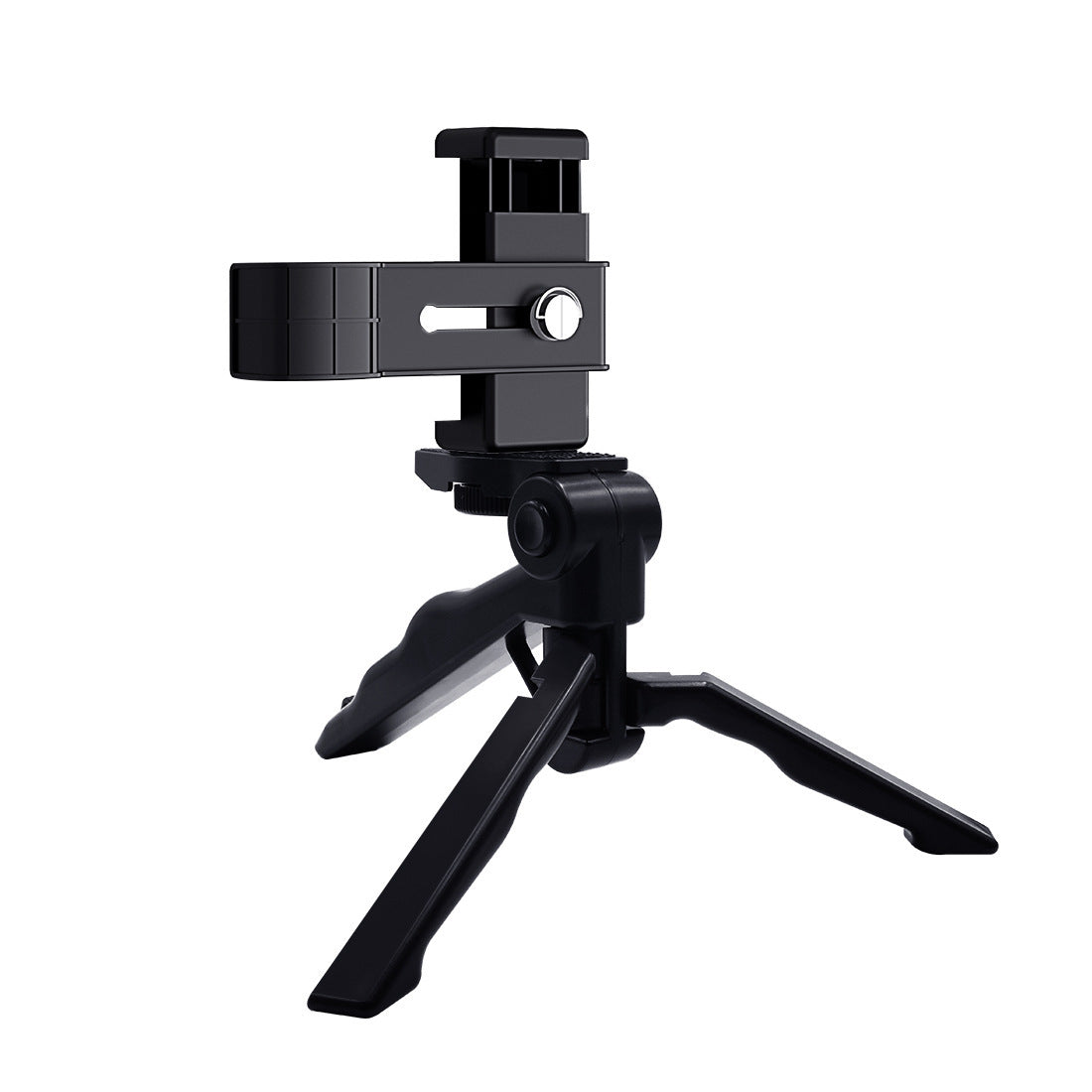 HKM-138835 Mobile Phone Holder with Folding Tripod Stand - Black