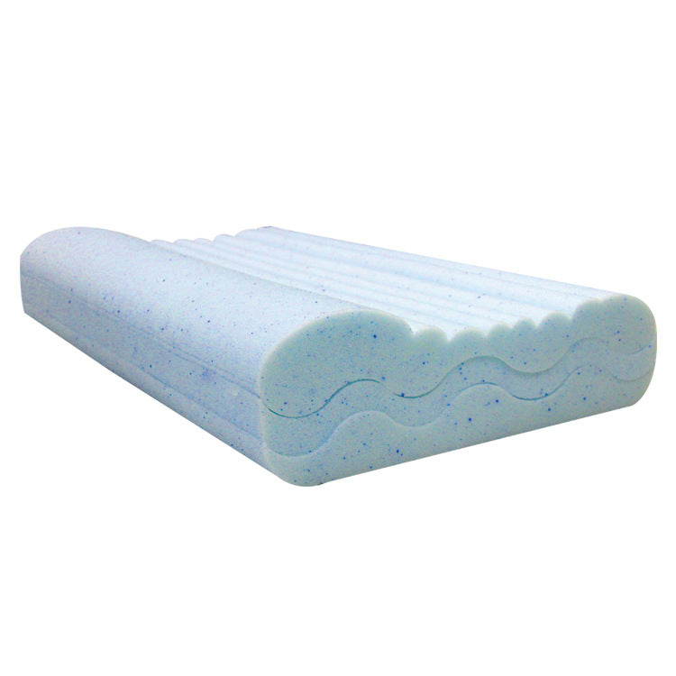 HKM-138899 Adjustable Wave-Shaped Memory Foam Pillow - Knitted Fabric Cover