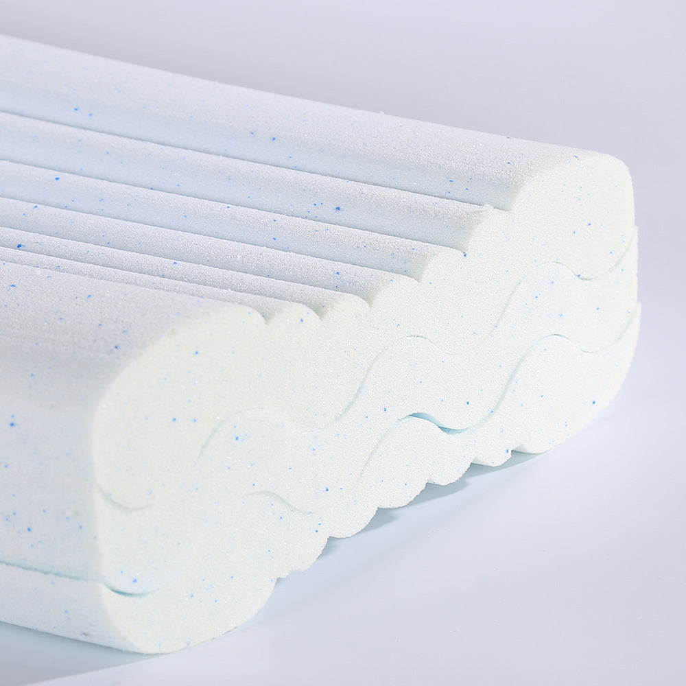 HKM-138899 Adjustable Wave-Shaped Memory Foam Pillow - Knitted Fabric Cover