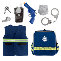 HKM-139027 Police Role Play Set for Kids with Uniform, Walkie-talkie, Handcuffs, and Whistle