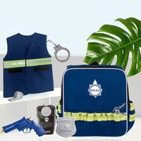 HKM-139027 Police Role Play Set for Kids with Uniform, Walkie-talkie, Handcuffs, and Whistle