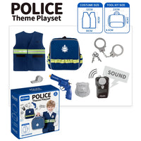 HKM-139027 Police Role Play Set for Kids with Uniform, Walkie-talkie, Handcuffs, and Whistle