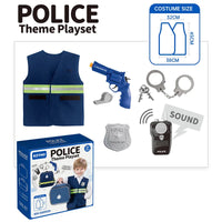 HKM-139027 Police Role Play Set for Kids with Uniform, Walkie-talkie, Handcuffs, and Whistle