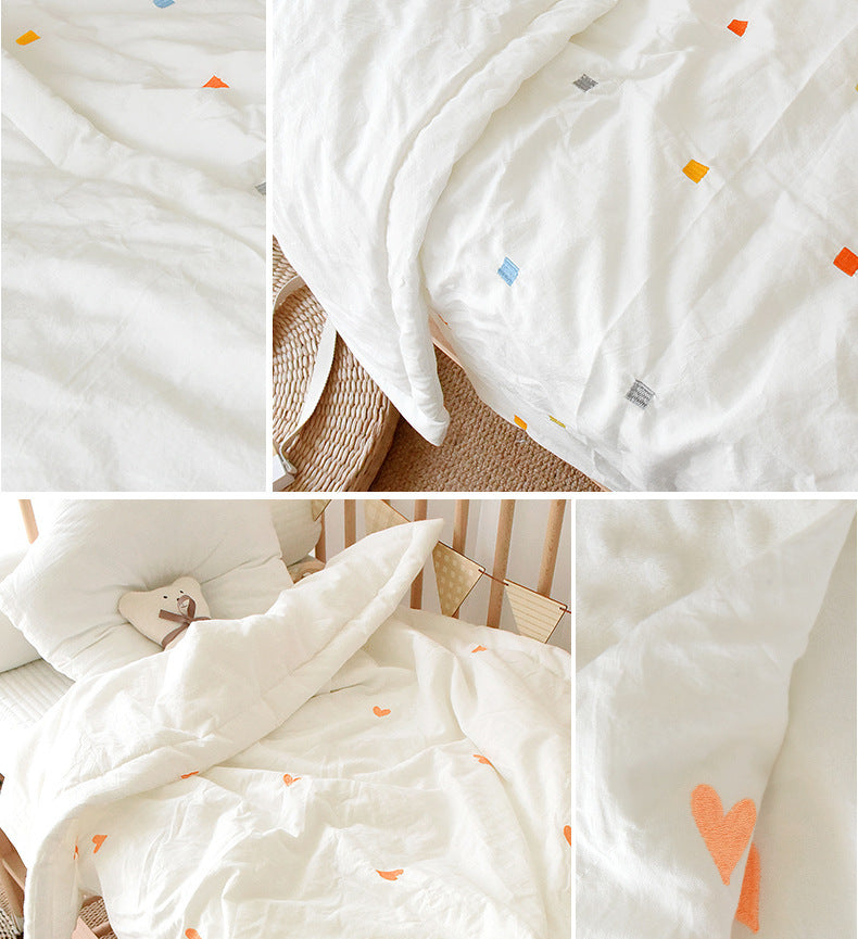 HKM-139091 Cotton Water-Washing Embroidered Baby Quilt - Various Sizes Available