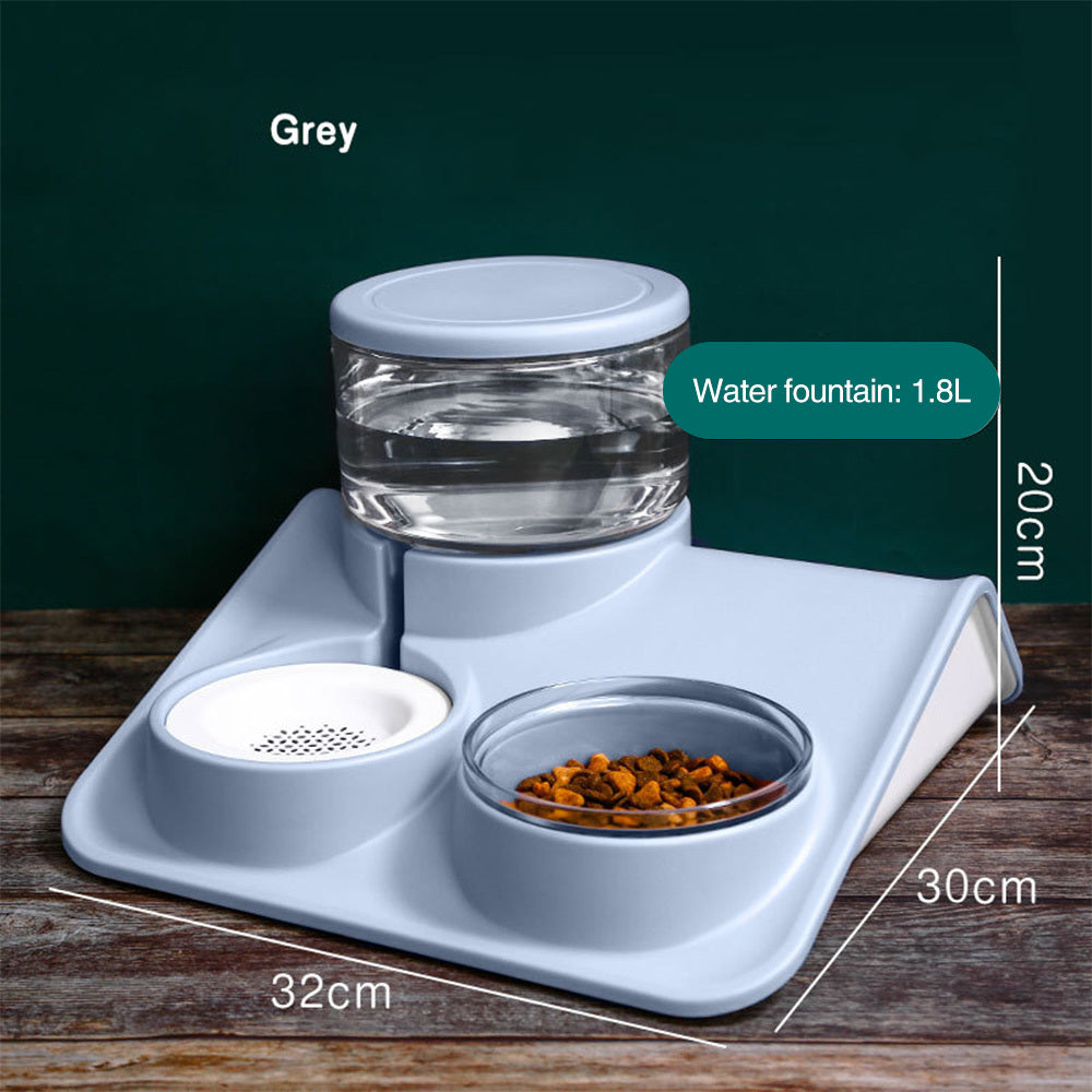HKM-139283 Automatic 1.8L Pet Water and Food Feeder with Non-Slip Base and Filter System