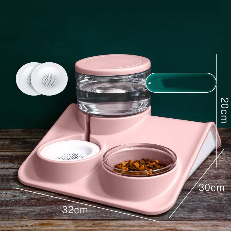 HKM-139283 Automatic 1.8L Pet Water and Food Feeder with Non-Slip Base and Filter System