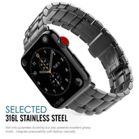 HKM-139283 Stylish Stainless Steel Butterfly Buckle Watch Strap for IWatch Models