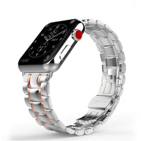 HKM-139283 Stylish Stainless Steel Butterfly Buckle Watch Strap for IWatch Models