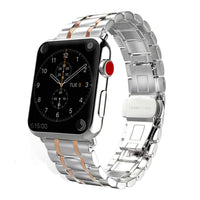 HKM-139283 Stylish Stainless Steel Butterfly Buckle Watch Strap for IWatch Models