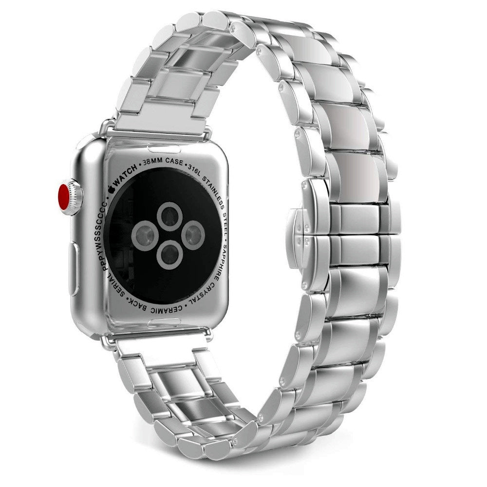 HKM-139283 Stylish Stainless Steel Butterfly Buckle Watch Strap for IWatch Models