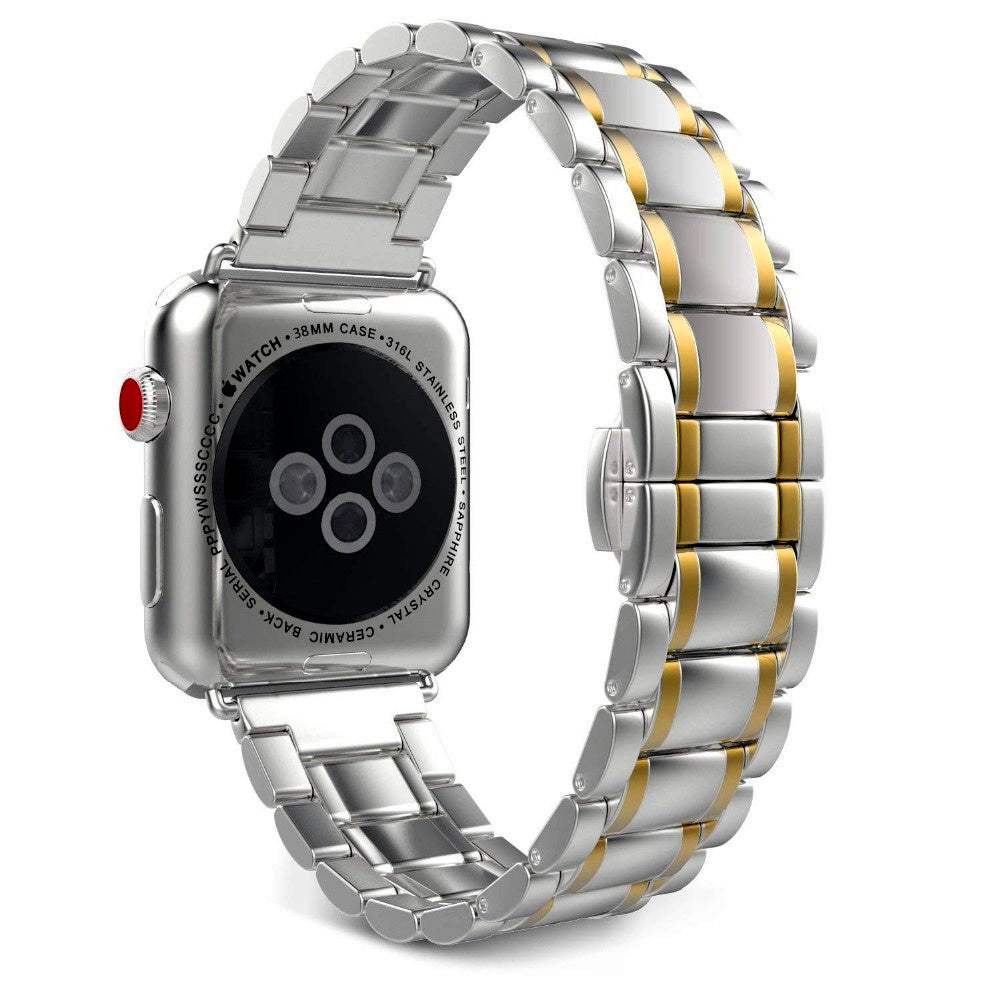 HKM-139283 Stylish Stainless Steel Butterfly Buckle Watch Strap for IWatch Models