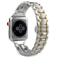 HKM-139283 Stylish Stainless Steel Butterfly Buckle Watch Strap for IWatch Models