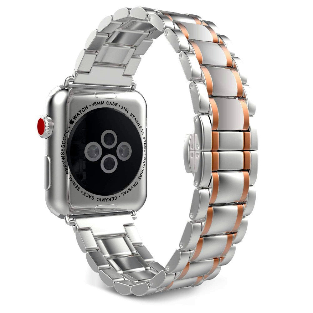 HKM-139283 Stylish Stainless Steel Butterfly Buckle Watch Strap for IWatch Models