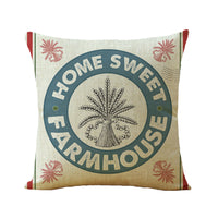 HKM-139475 Linen Cartoon Print Pillow Cover for European Classical Decor