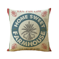 HKM-139475 Linen Cartoon Print Pillow Cover for European Classical Decor