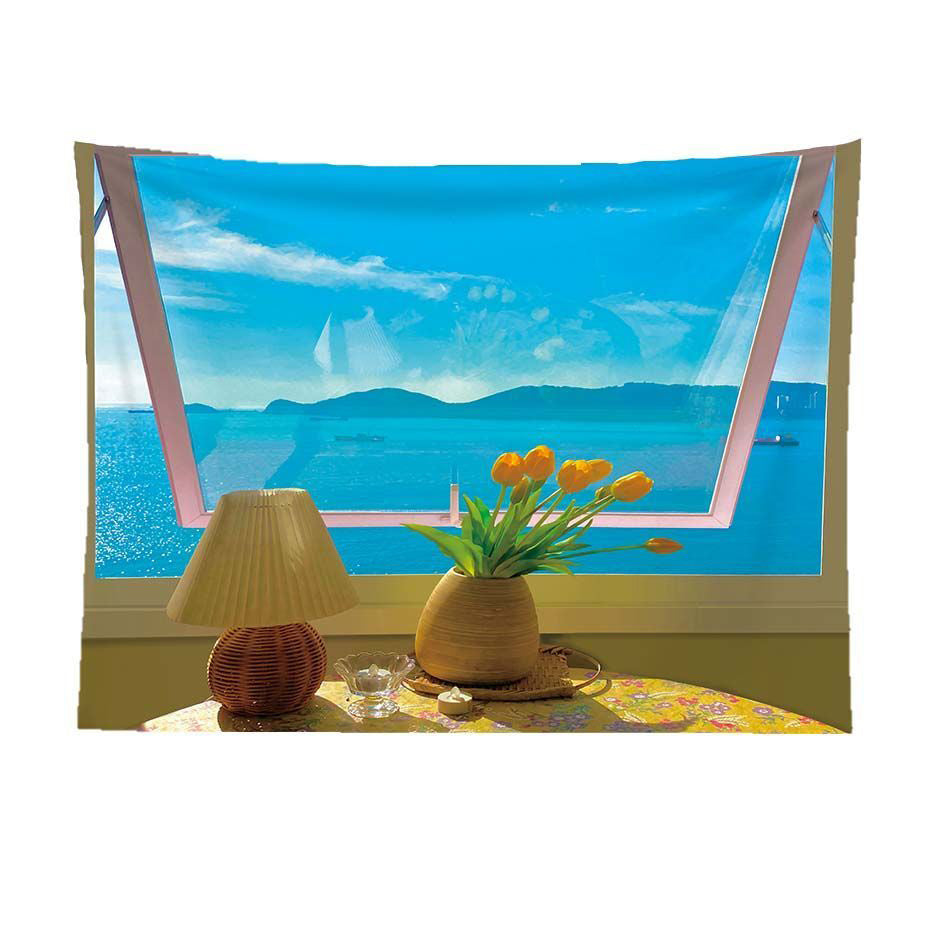 HKM-139475 Window Scenery Background Cloth, Polyester - Various Sizes & Colors