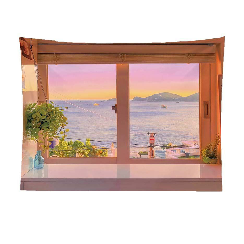 HKM-139475 Window Scenery Background Cloth, Polyester - Various Sizes & Colors