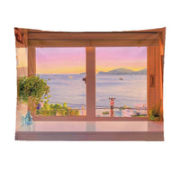 HKM-139475 Window Scenery Background Cloth, Polyester - Various Sizes & Colors