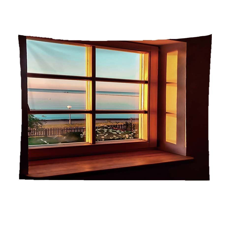 HKM-139475 Window Scenery Background Cloth, Polyester - Various Sizes & Colors