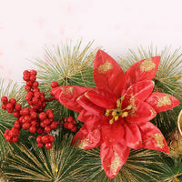 HKM-139539 Natural Pine Christmas Wreath with Pine Cones and Berries, Festive Decorative Garland for Home and Garden