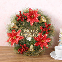 HKM-139539 Natural Pine Christmas Wreath with Pine Cones and Berries, Festive Decorative Garland for Home and Garden
