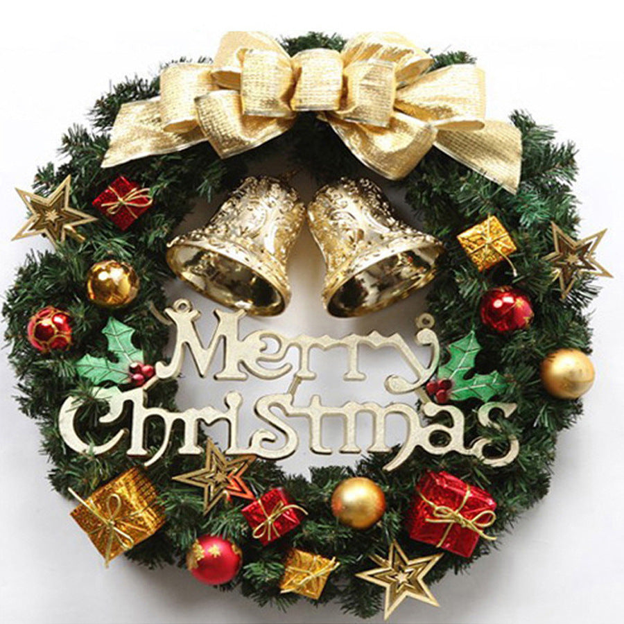 HKM-139539 Natural Pine Christmas Wreath with Pine Cones and Berries, Festive Decorative Garland for Home and Garden