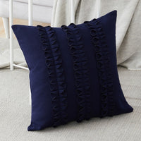 HKM-139603 Handmade Cotton Flower Pillowcase - 45x45cm Pure Color Design