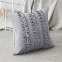 HKM-139603 Handmade Cotton Flower Pillowcase - 45x45cm Pure Color Design