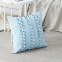 HKM-139603 Handmade Cotton Flower Pillowcase - 45x45cm Pure Color Design