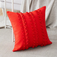 HKM-139603 Handmade Cotton Flower Pillowcase - 45x45cm Pure Color Design