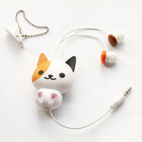 HKM-139667 Retractable 3.5-inch Telescopic Earphones with Floral Cat Design