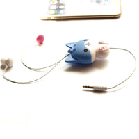 HKM-139667 Retractable 3.5-inch Telescopic Earphones with Floral Cat Design