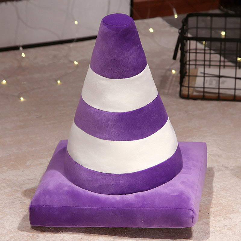 HKM-139731 Creative Round Cone Pillow - Colorful Ice Cream Cone Design for Home and Sofa