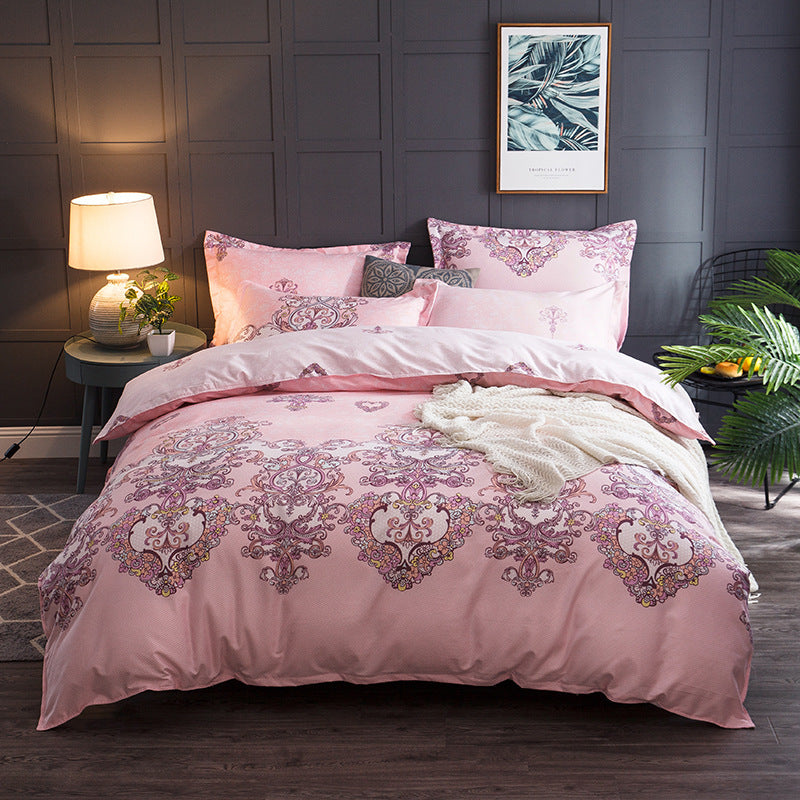 HKM-139923 Idyllic Floral Cotton Bedding Set for 1.2m Bed - Includes Quilt Cover and Pillowcases