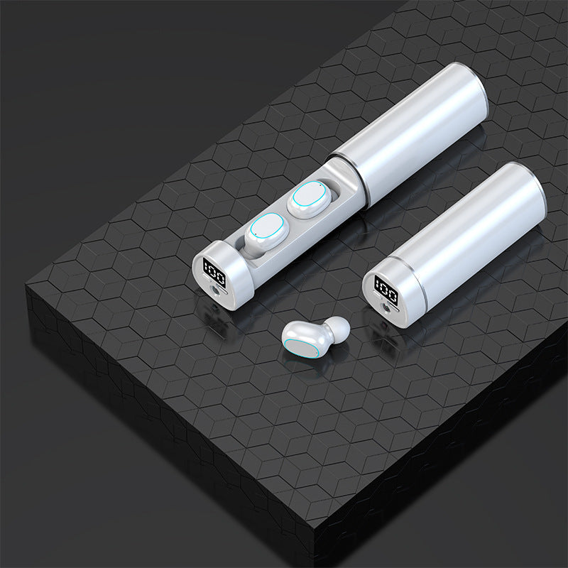 HKM-139987 Cylindrical Bluetooth Headset V5.2 with 35 Hours Music Time and Charging Case