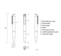 HKM-140115 High-Definition Digital Recording Pen with One-Touch Operation for Meetings and Interviews