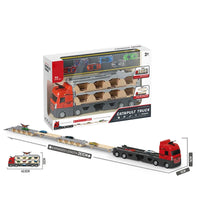 HKM-140179 Transforming Truck Storage Slot Toy Set with 6 Die Cast Cars for Kids Ages 3 and Up