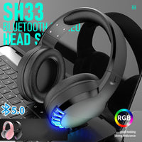 HKM-140435 Bluetooth Heavy Bass Noise Reduction Gaming Headset with Call Function and Voice Control
