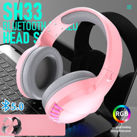 HKM-140435 Bluetooth Heavy Bass Noise Reduction Gaming Headset with Call Function and Voice Control