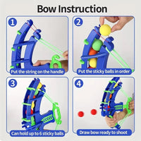 HKM-140755 Children's Bow and Arrow Target Set - Indoor/Outdoor Fun with Eco-Friendly Throwing Sponge Balls