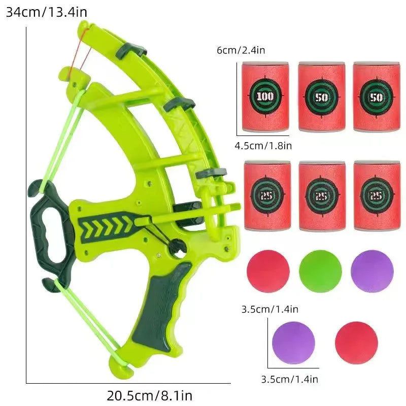 HKM-140755 Children's Bow and Arrow Target Set - Indoor/Outdoor Fun with Eco-Friendly Throwing Sponge Balls