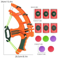 HKM-140755 Children's Bow and Arrow Target Set - Indoor/Outdoor Fun with Eco-Friendly Throwing Sponge Balls