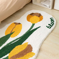 HKM-140755 Tulip Plush Bedside Blanket in Floral Patterns - Soft Polyester Fiber, Multiple Sizes Available