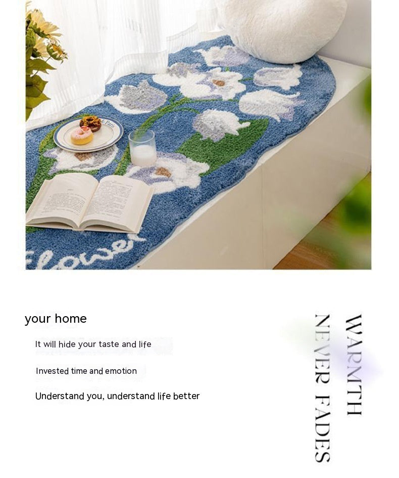 HKM-140755 Tulip Plush Bedside Blanket in Floral Patterns - Soft Polyester Fiber, Multiple Sizes Available