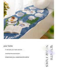 HKM-140755 Tulip Plush Bedside Blanket in Floral Patterns - Soft Polyester Fiber, Multiple Sizes Available