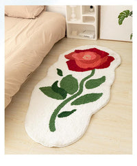 HKM-140755 Tulip Plush Bedside Blanket in Floral Patterns - Soft Polyester Fiber, Multiple Sizes Available